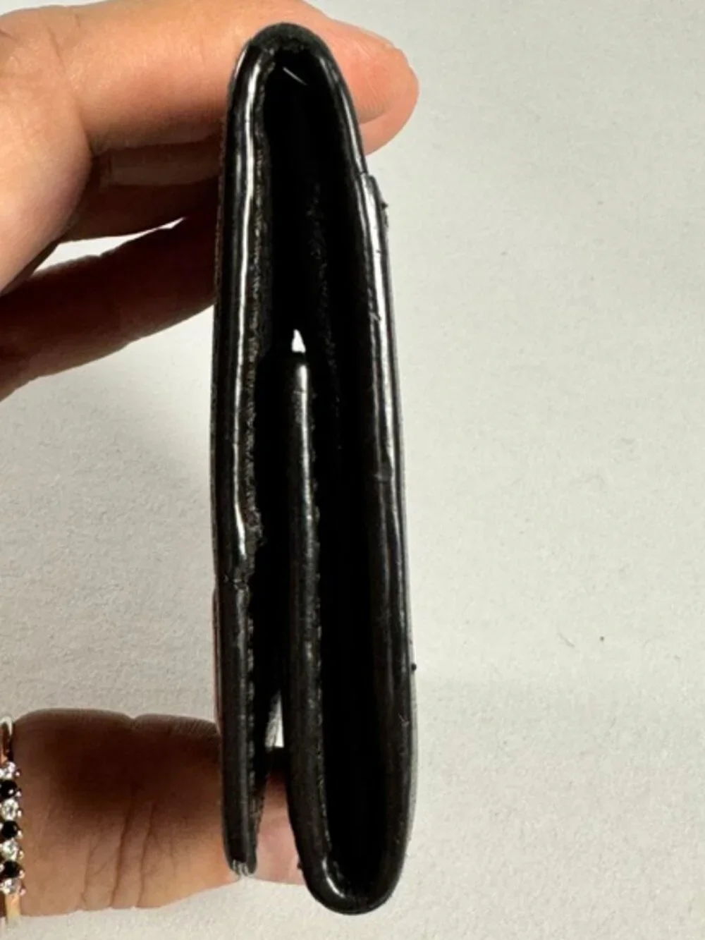 VINTAGE DUNHILL Black Compact Folding Coin Wallet / Card Case Combo, Authentic